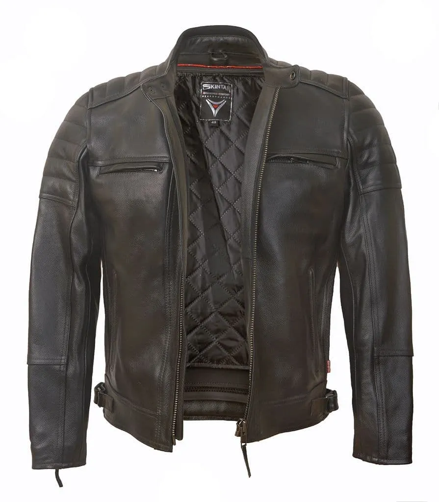 Men's MB309 Leather Motorcycle Jacket