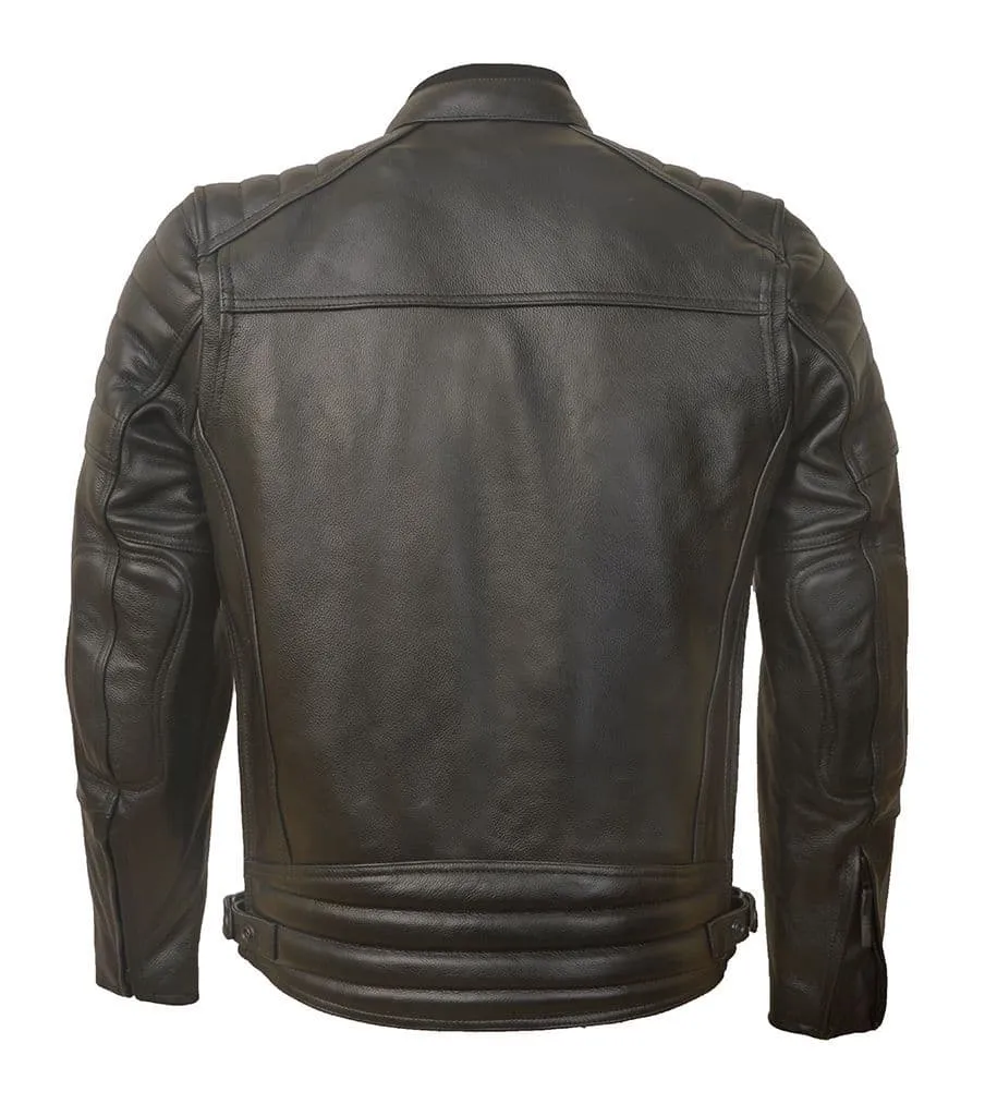 Men's MB309 Leather Motorcycle Jacket