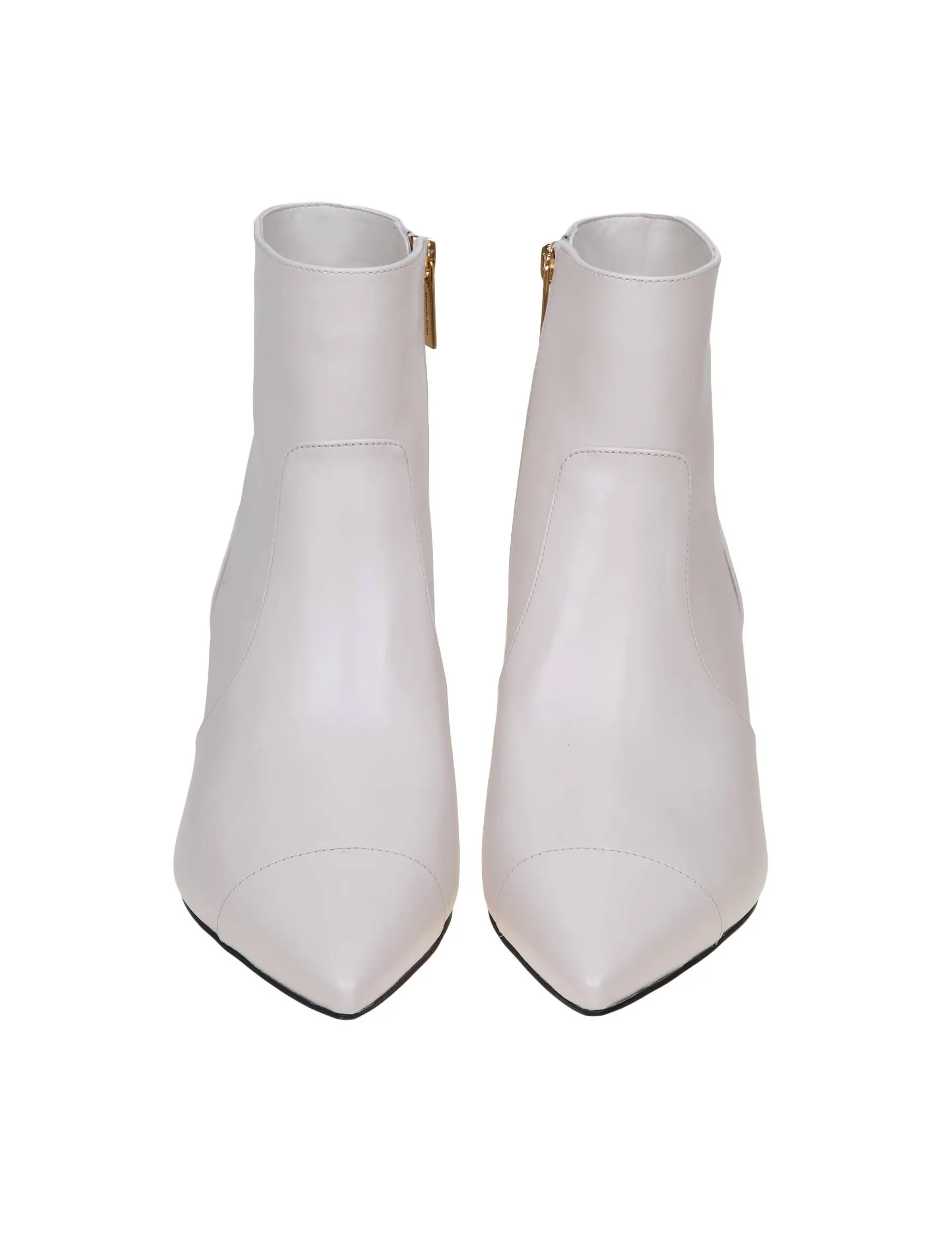 Michael Kors Cream Leather Kadence Ankle Boots.