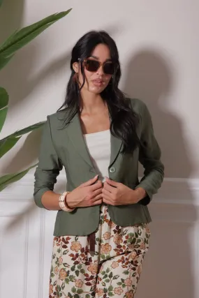 Military Green Two-Button Jacket