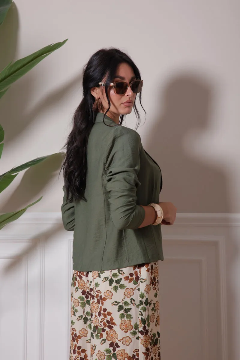 Military Green Two-Button Jacket