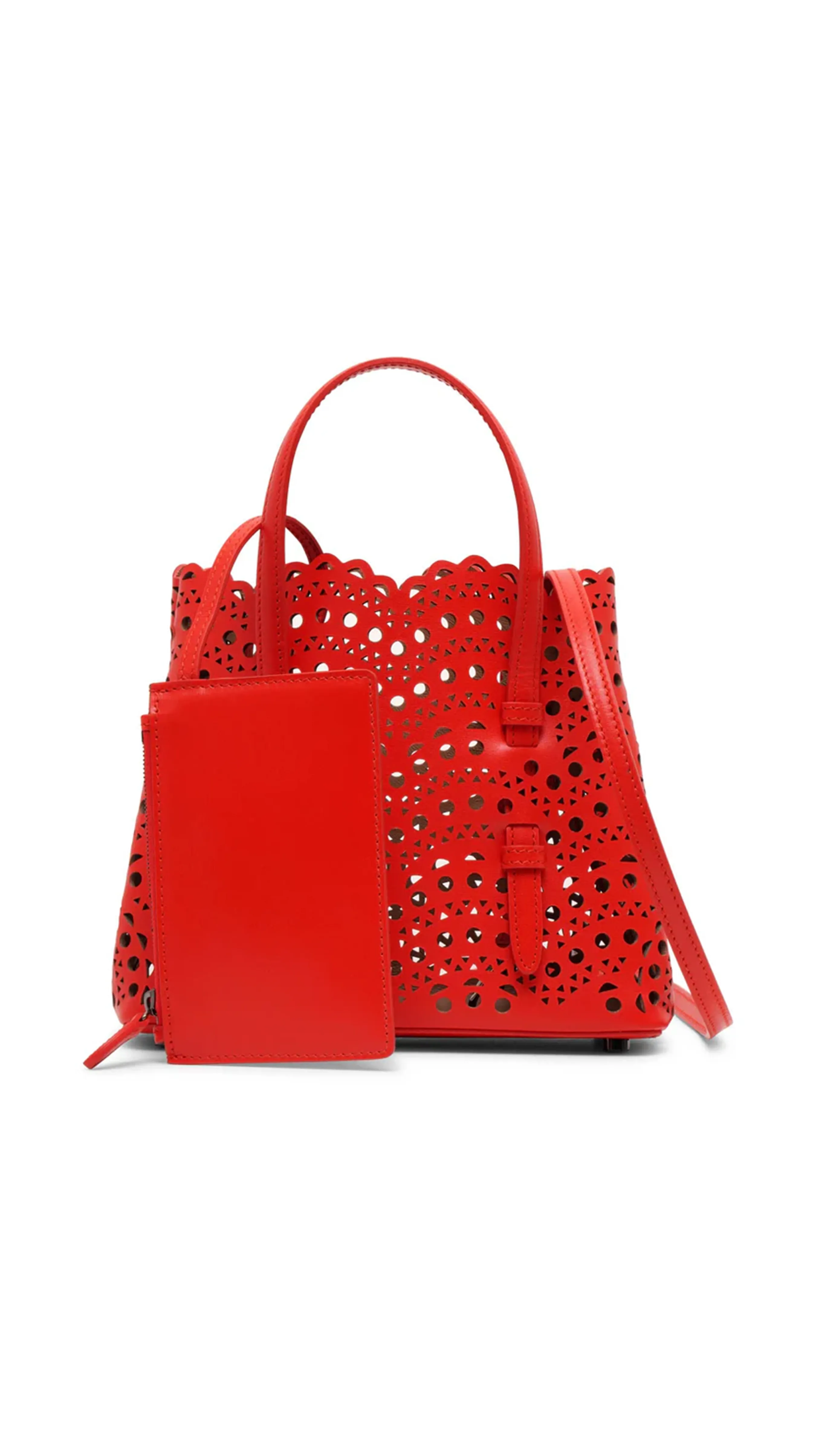 Red Vienne Wave Calfskin Mina 16 Bag