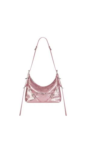 Shiny Pink Mini Voyou Bag In Laminated Leather