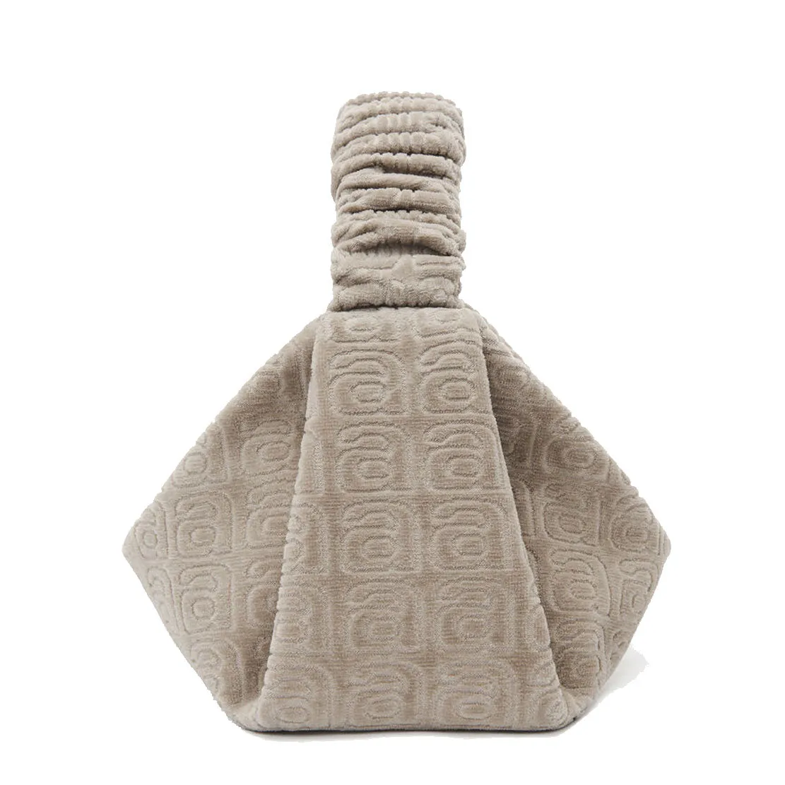 Monogram Scrunchie Terry Bag in Taupe