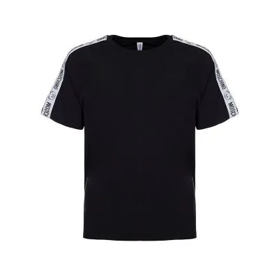 Moschino V1A0701 Men's Black T-Shirt with Logo and Teddy Bear Design PE24.