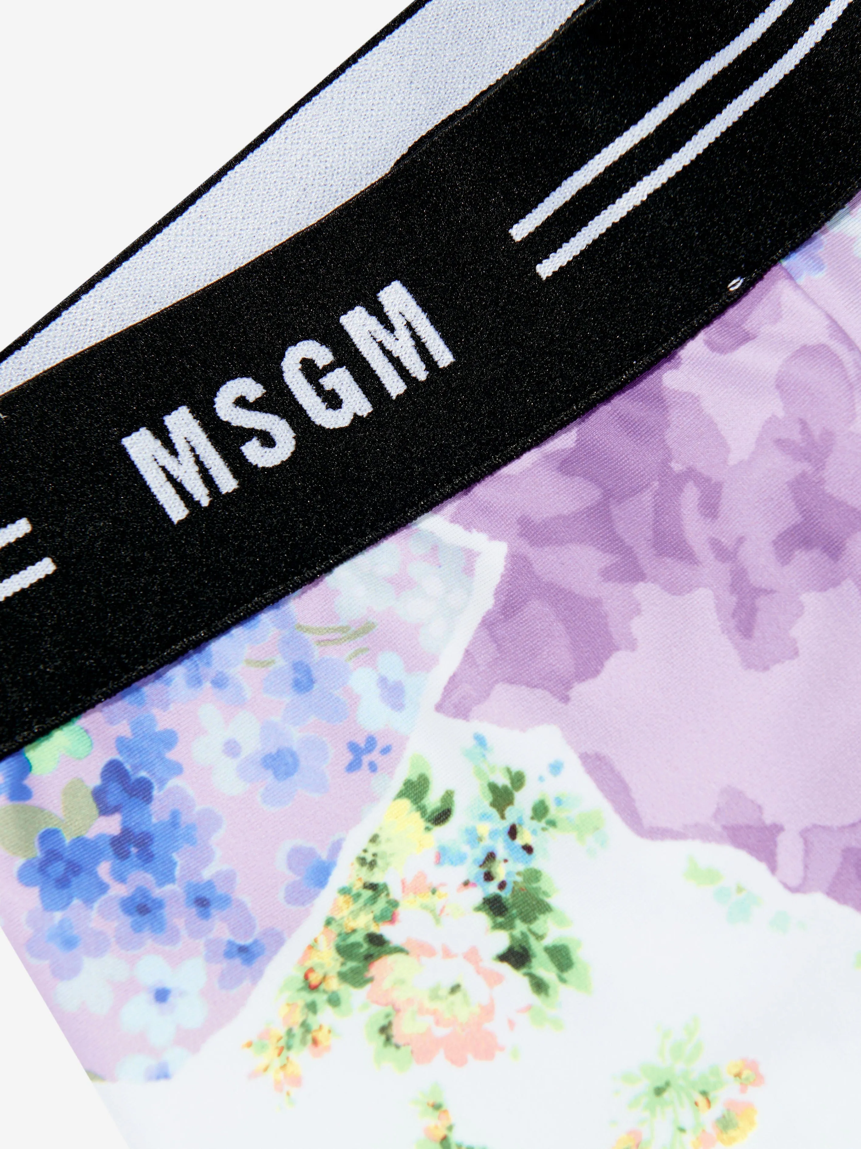 MSGM Girls Multicolour Floral Leggings