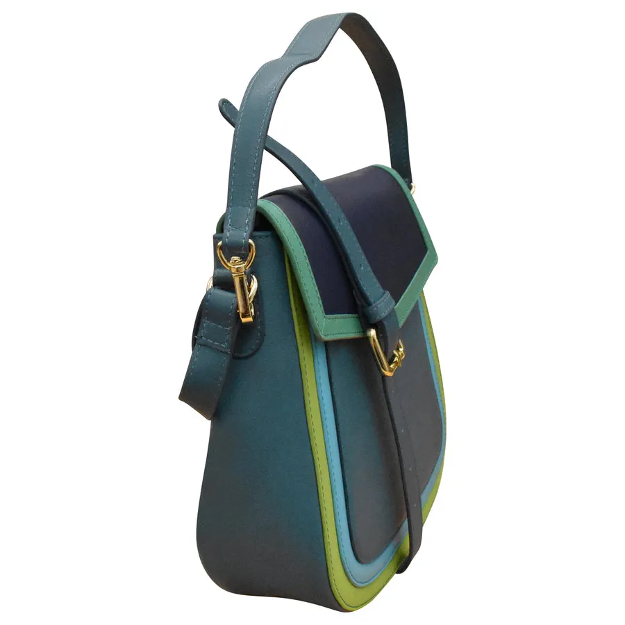 Multi-color Flap Bucket Bag Serenity