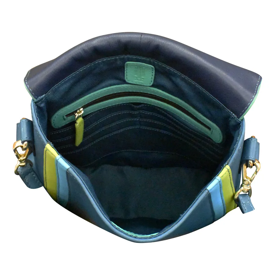 Multi-color Flap Bucket Bag Serenity