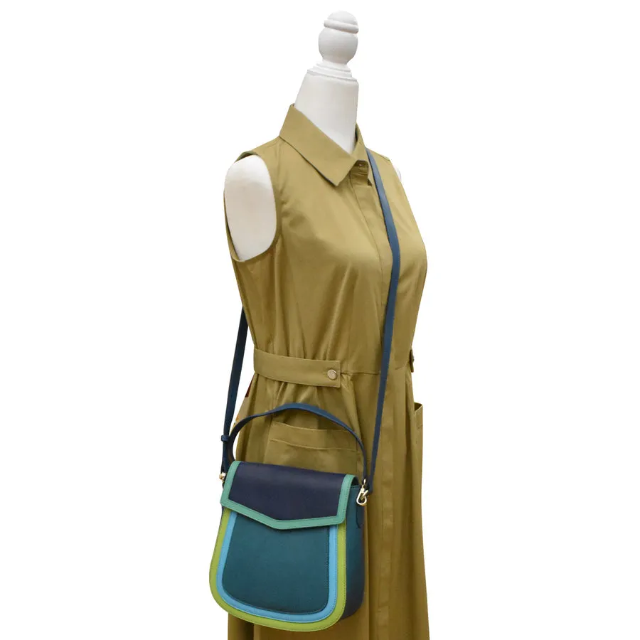 Multi-color Flap Bucket Bag Serenity