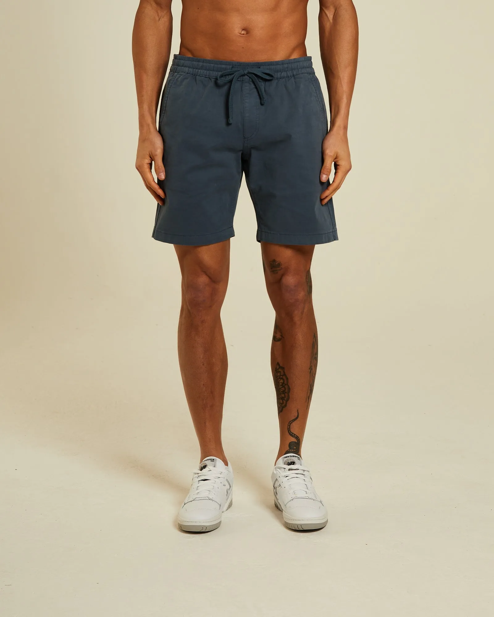 Navy Drawstring Shorts - Barton