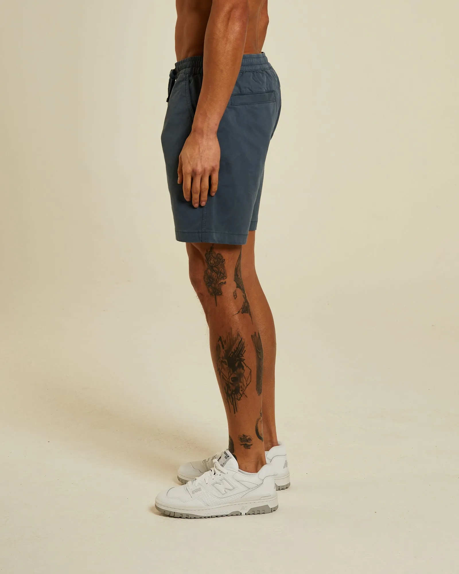 Navy Drawstring Shorts - Barton