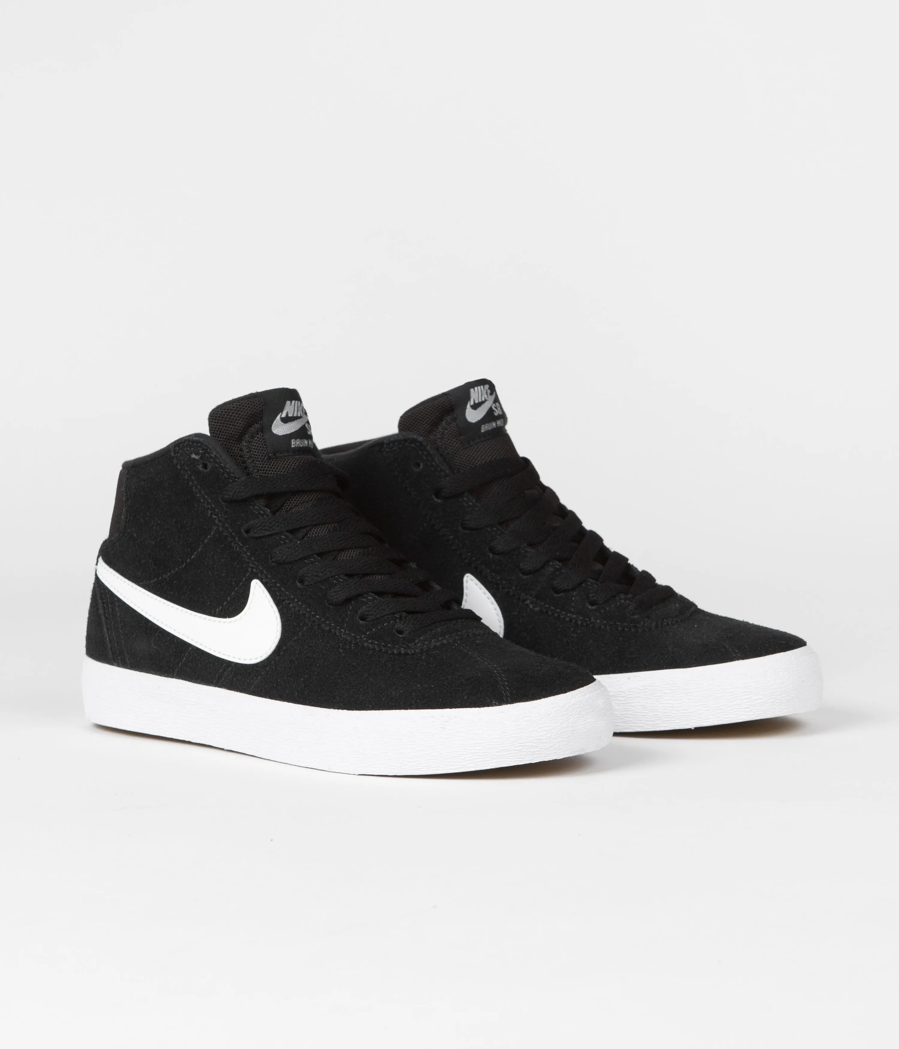 Nike SB Womens Black High Bruin Shoes - Black / White - Black - Gum Light Brown