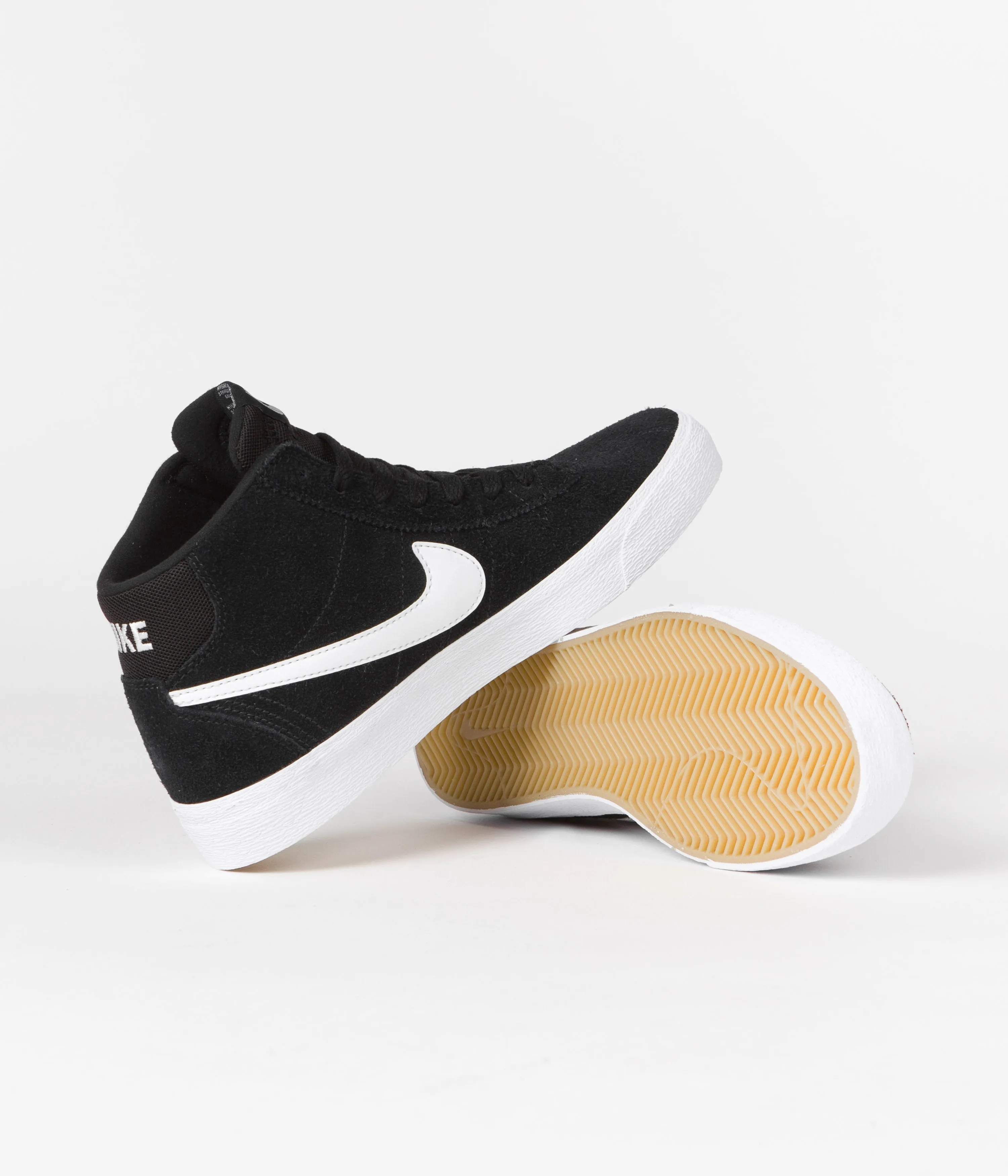 Nike SB Womens Black High Bruin Shoes - Black / White - Black - Gum Light Brown