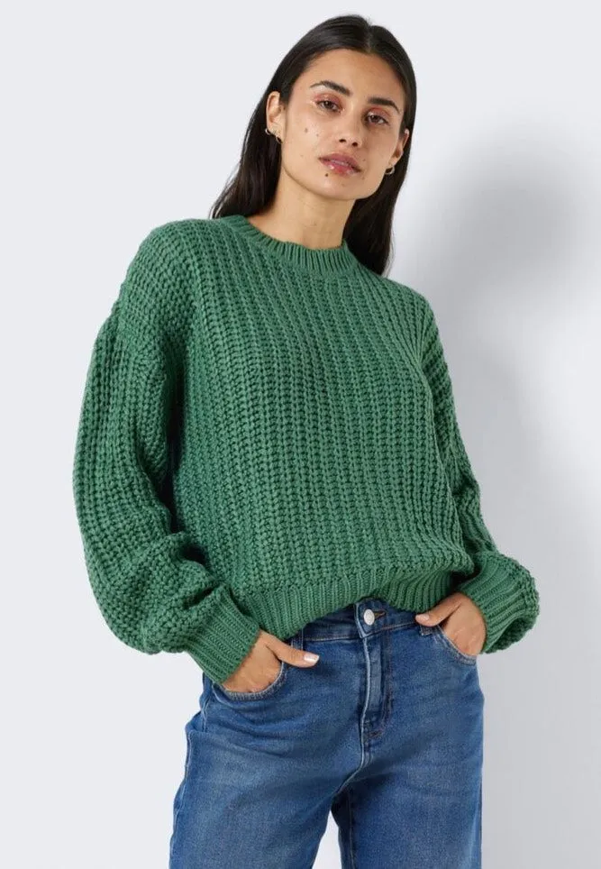 Noisy May Charlie O Neck Foliage Green Pullover