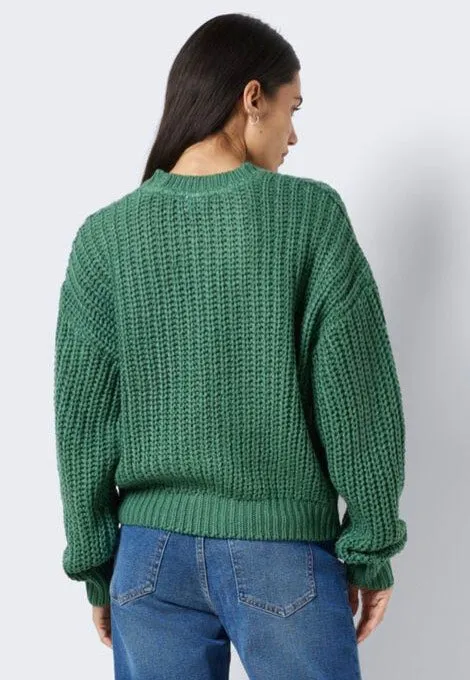 Noisy May Charlie O Neck Foliage Green Pullover