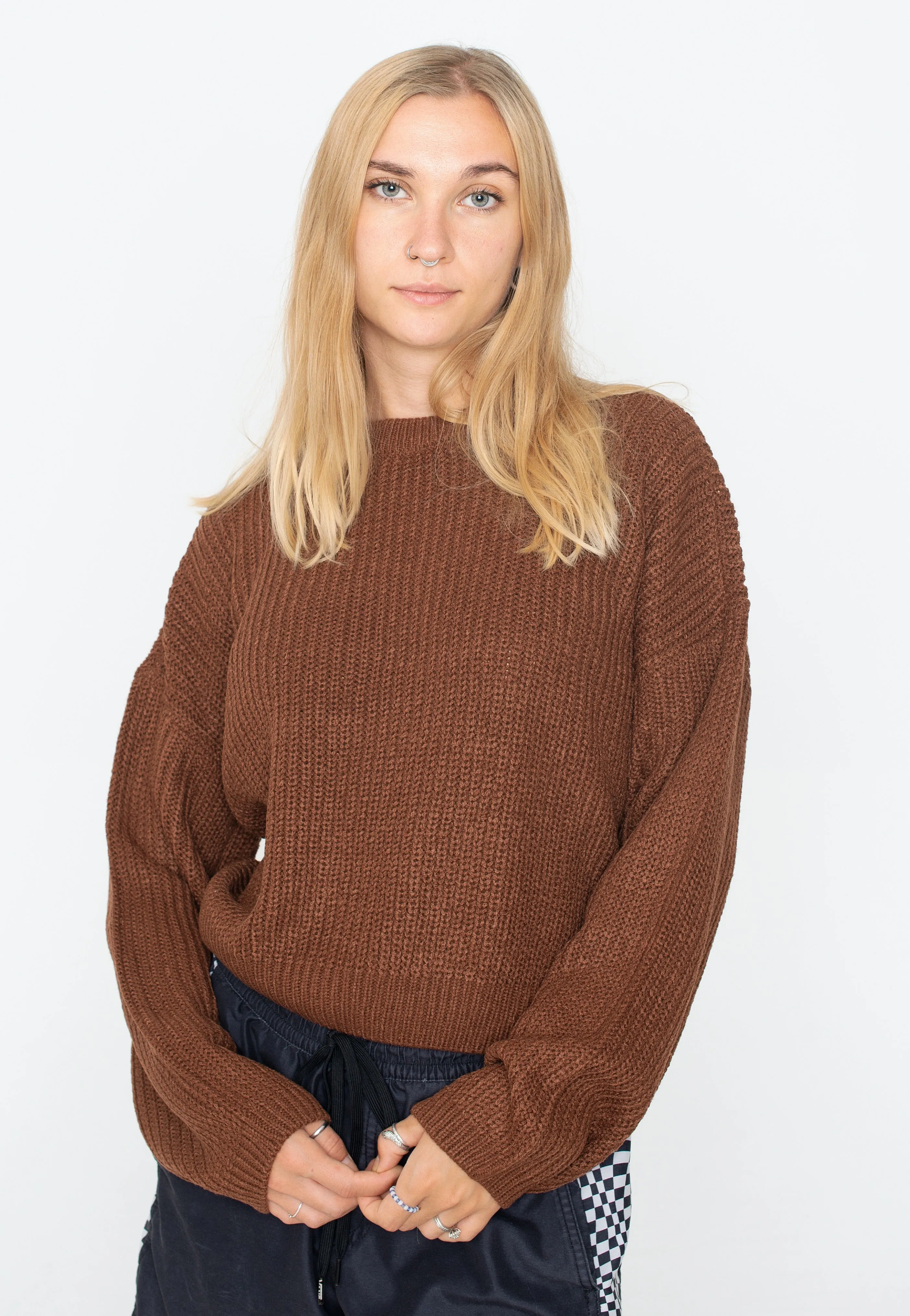 Noisy May Timmy O Neck Cappuccino Pullover Sweater