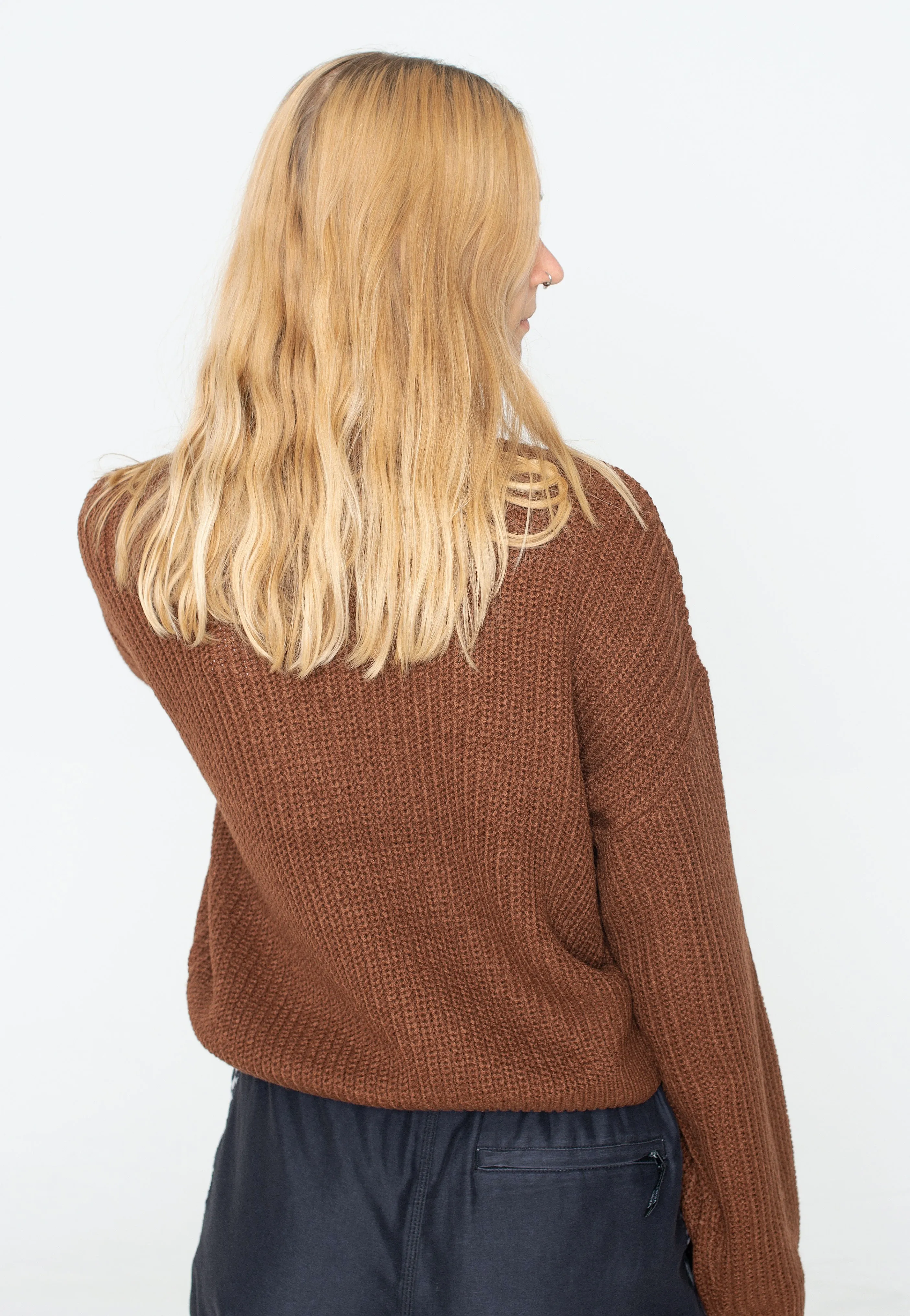 Noisy May Timmy O Neck Cappuccino Pullover Sweater