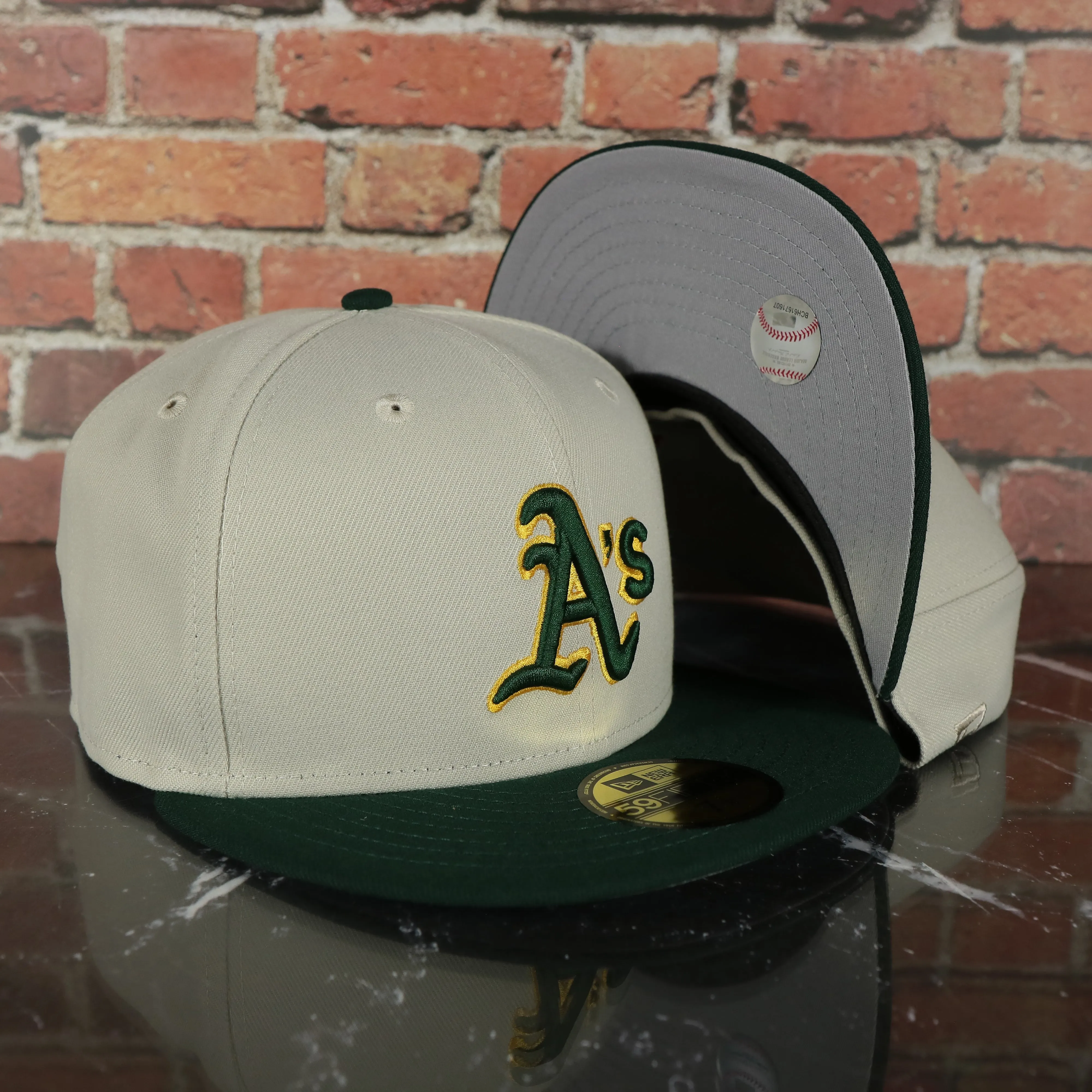 Oakland Athletics 9-Time World Series Champions Two Tone Grey Bottom Fitted Cap