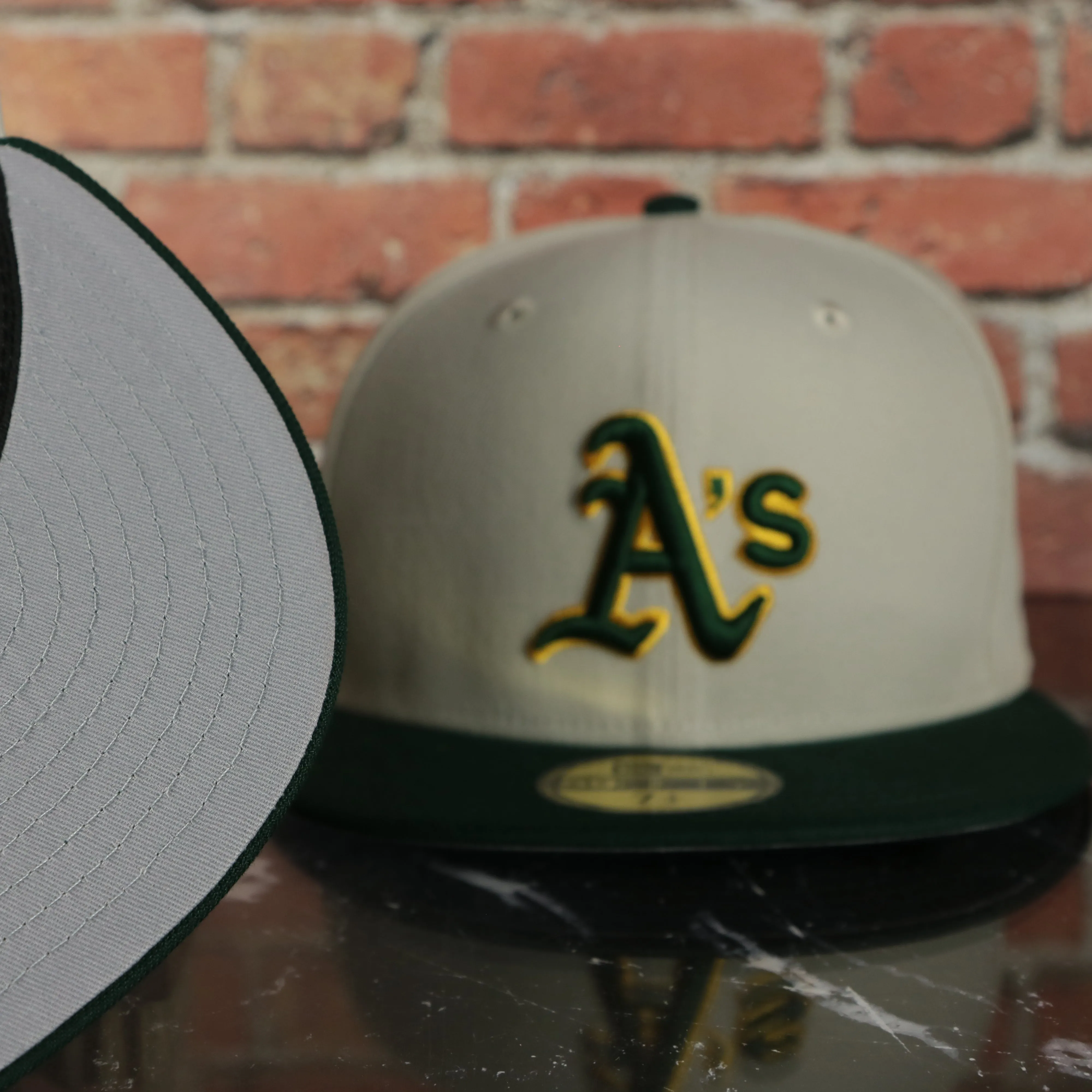 Oakland Athletics 9-Time World Series Champions Two Tone Grey Bottom Fitted Cap