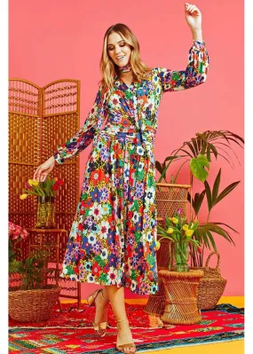 Multi Onjenu Sharon Donna 70's Midi Dress