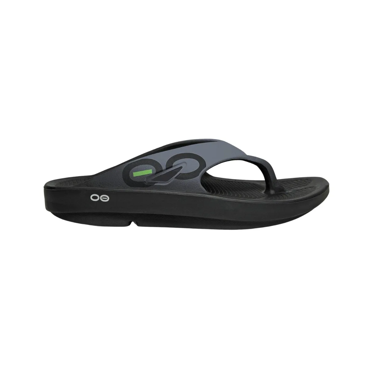 Oofos Recovery Sandals Black Graphite Unisex, Sporty Design