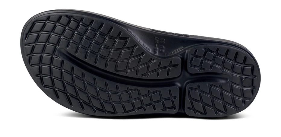 Oofos Women's Ooahh Luxe Slide Sandals in Midnight Spectre Color