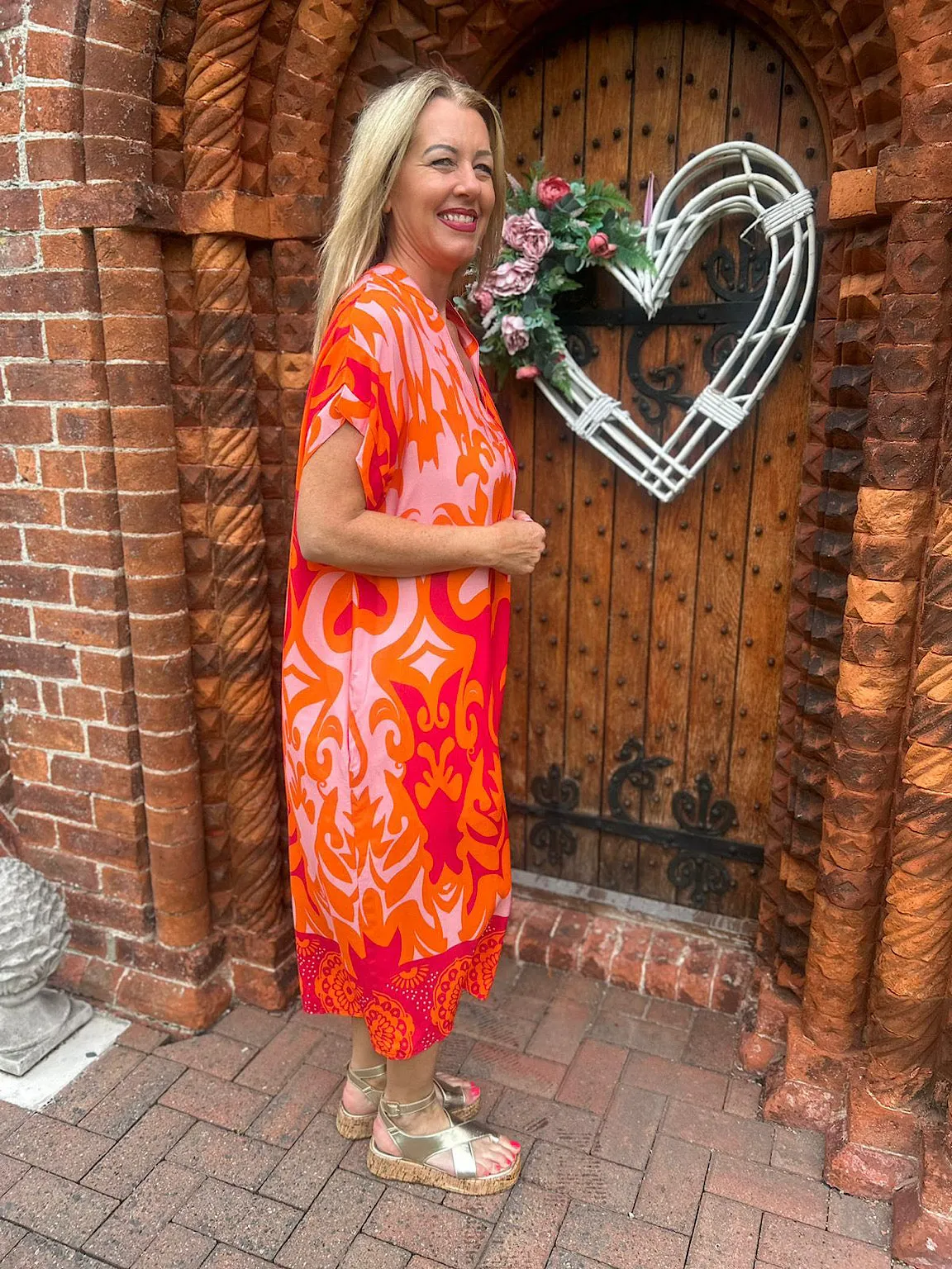 Orange Pocket Dress Rebecca