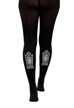 Pamela Mann Rip Tombstone Transfer Black Tights