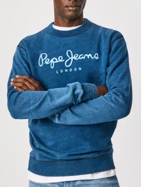 Indigo Pepe Jeans Denim Logo Sweatshirt