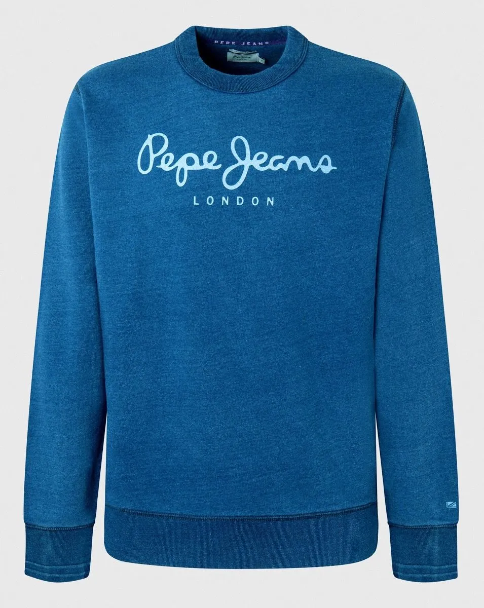 Indigo Pepe Jeans Denim Logo Sweatshirt