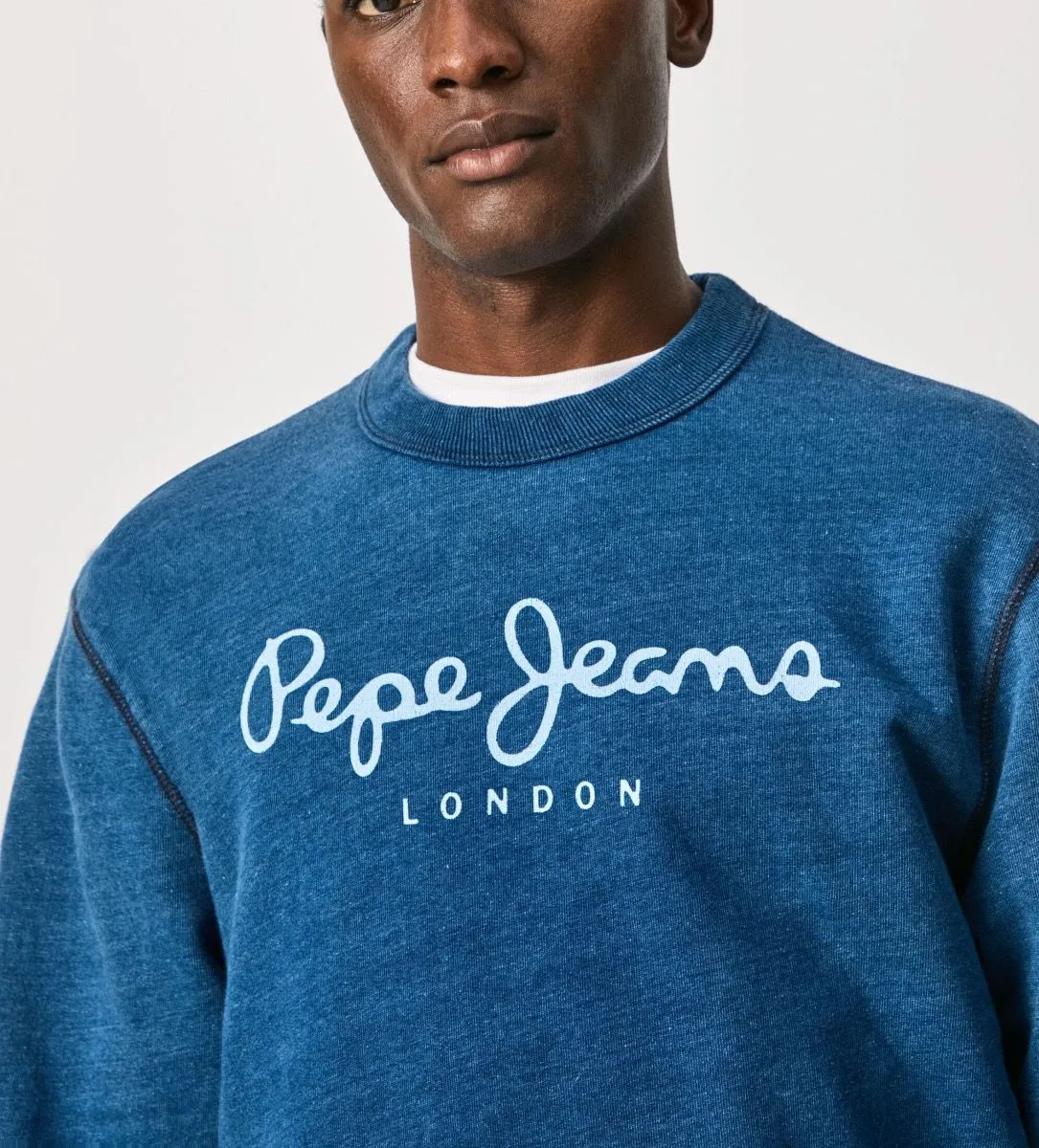 Indigo Pepe Jeans Denim Logo Sweatshirt