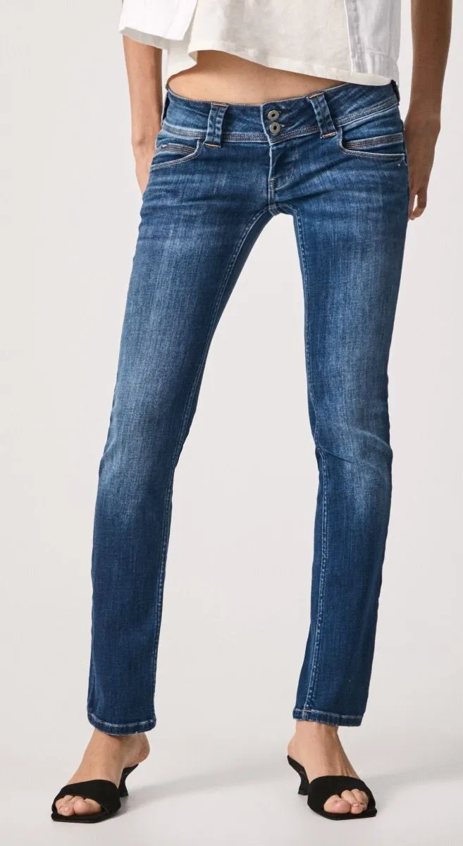 Pepe Jeans Ladies Venus Regular Fit Denim Jeans Blue