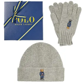 Polo Ralph Lauren Classic Bear Glove and Hat Set - Grey Heather