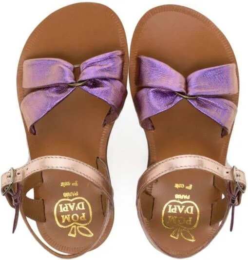 Purple Metallic-Finish Open-Toe Sandals by Pom D'api