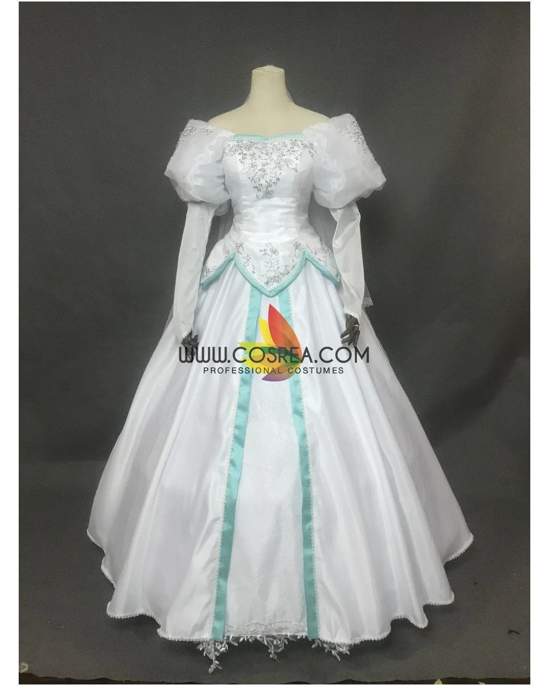 Little Mermaid Cosplay Costume Princess Ariel Embroidered Wedding Dress