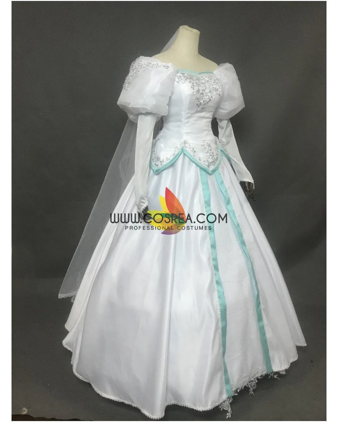 Little Mermaid Cosplay Costume Princess Ariel Embroidered Wedding Dress