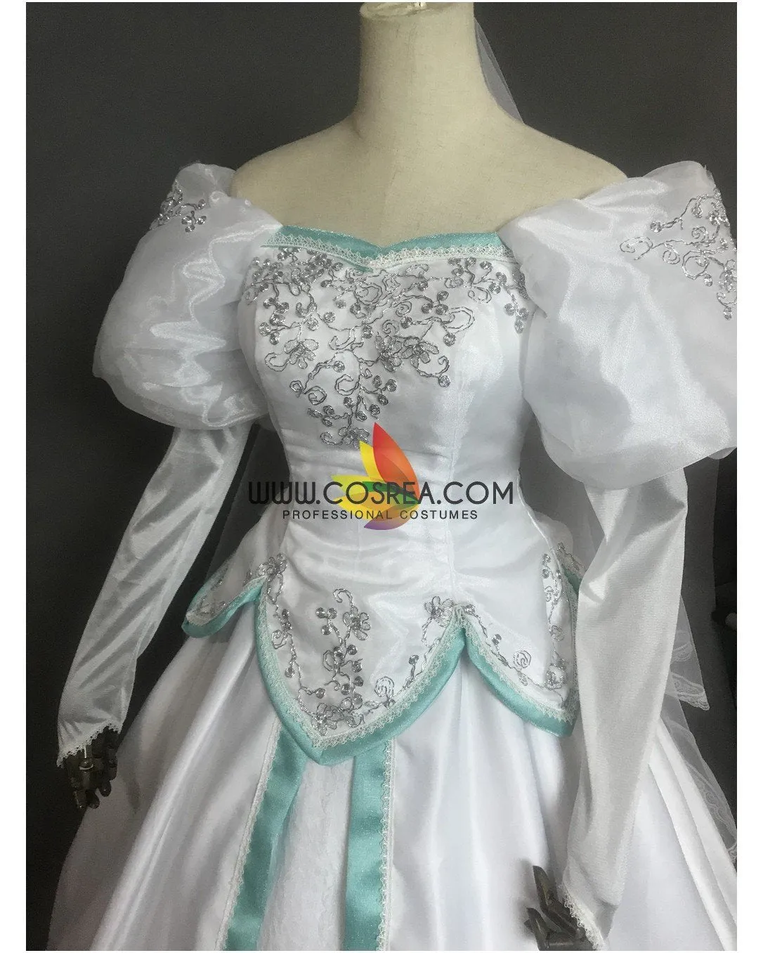 Little Mermaid Cosplay Costume Princess Ariel Embroidered Wedding Dress