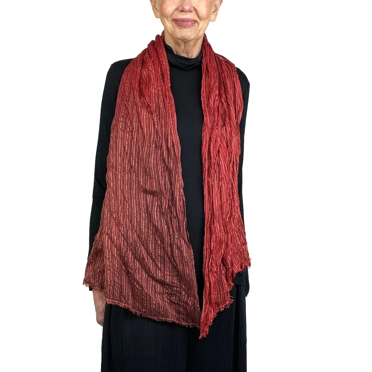 Rakufu scarf with stripe pattern