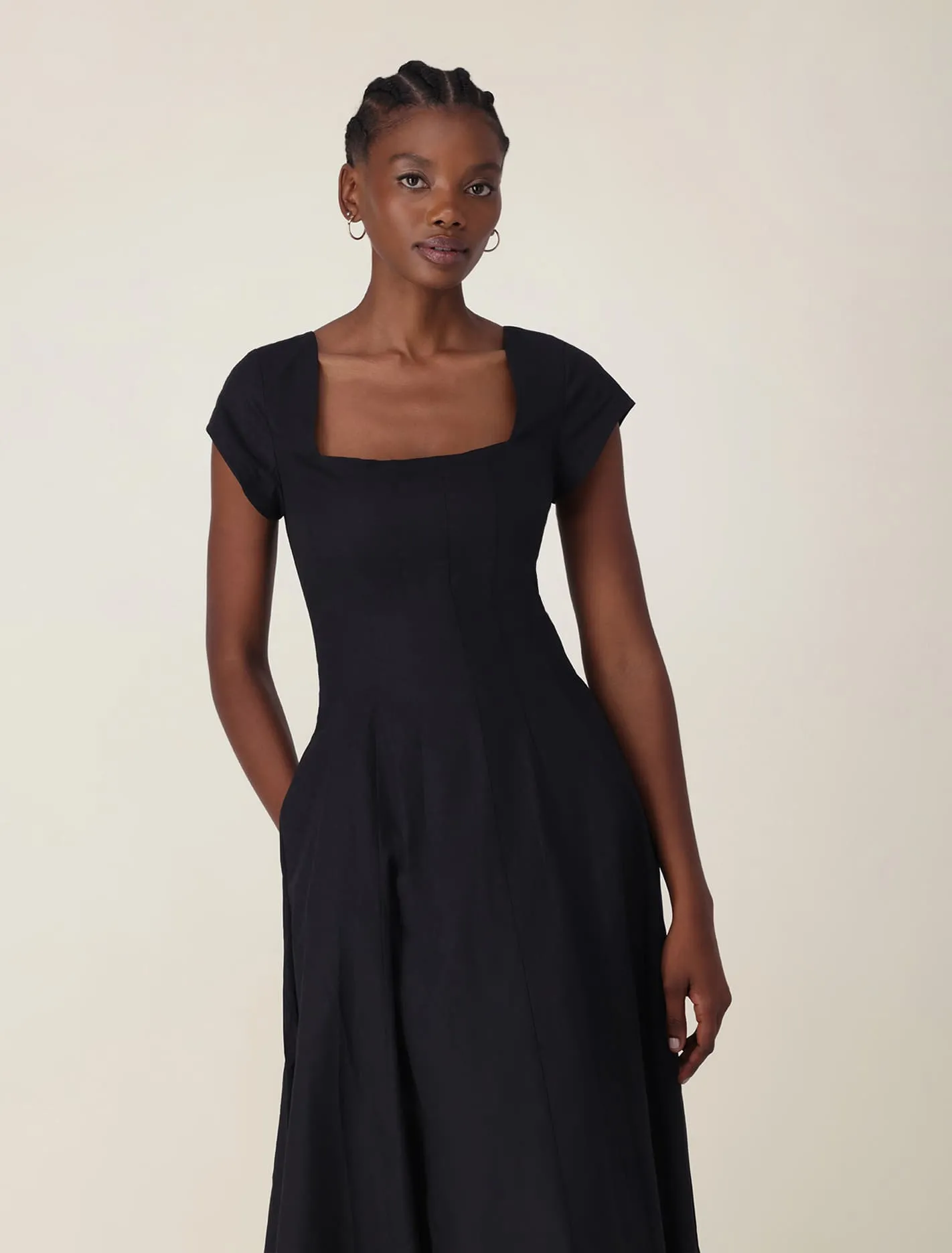 Raleigh Cap Sleeve Mid-Length Dress