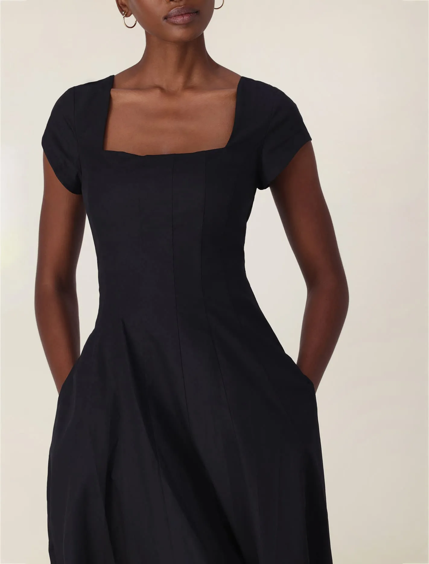 Raleigh Cap Sleeve Mid-Length Dress