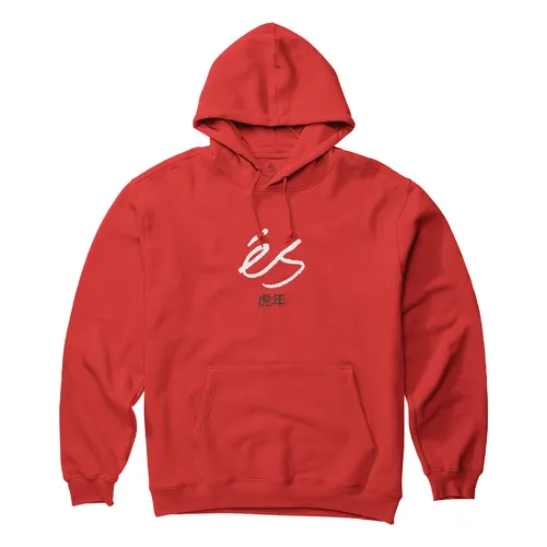 Red Tiger Block Pullover Hoodie by ES Shoes