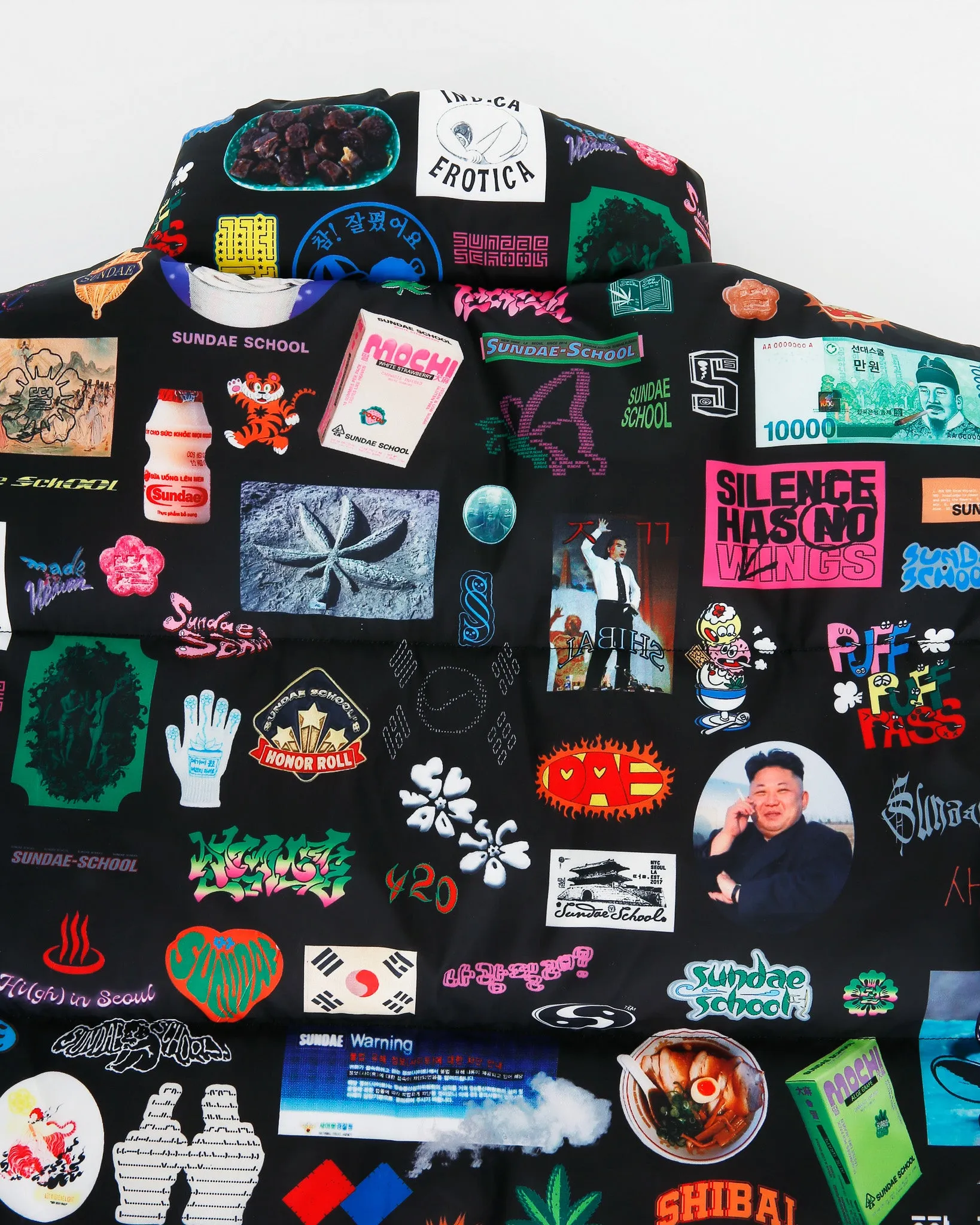 Reversible Puffer Jacket - Archive Collage Design