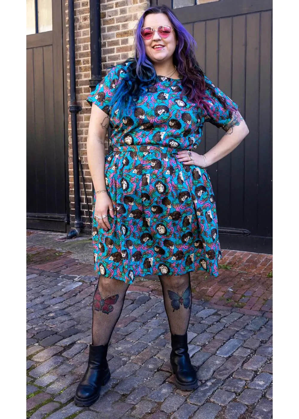 Blue Hedgehog A-Line Dress from Run & Fly