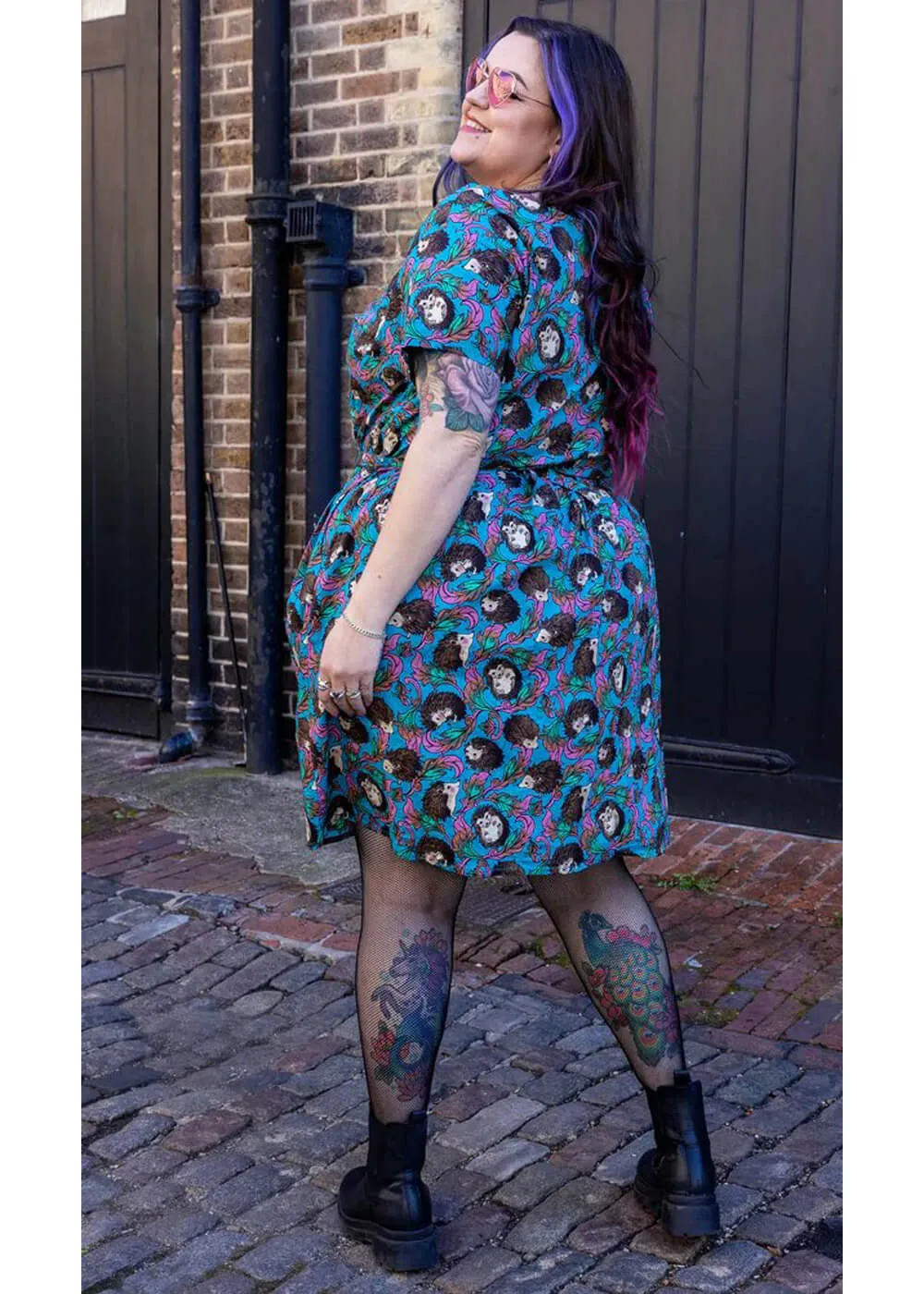 Blue Hedgehog A-Line Dress from Run & Fly