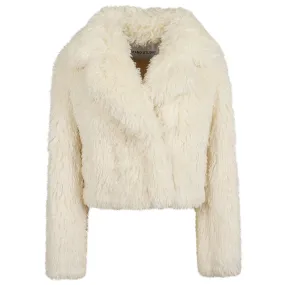 Samara Long Faux Fur Jacket with 51 cm Curls