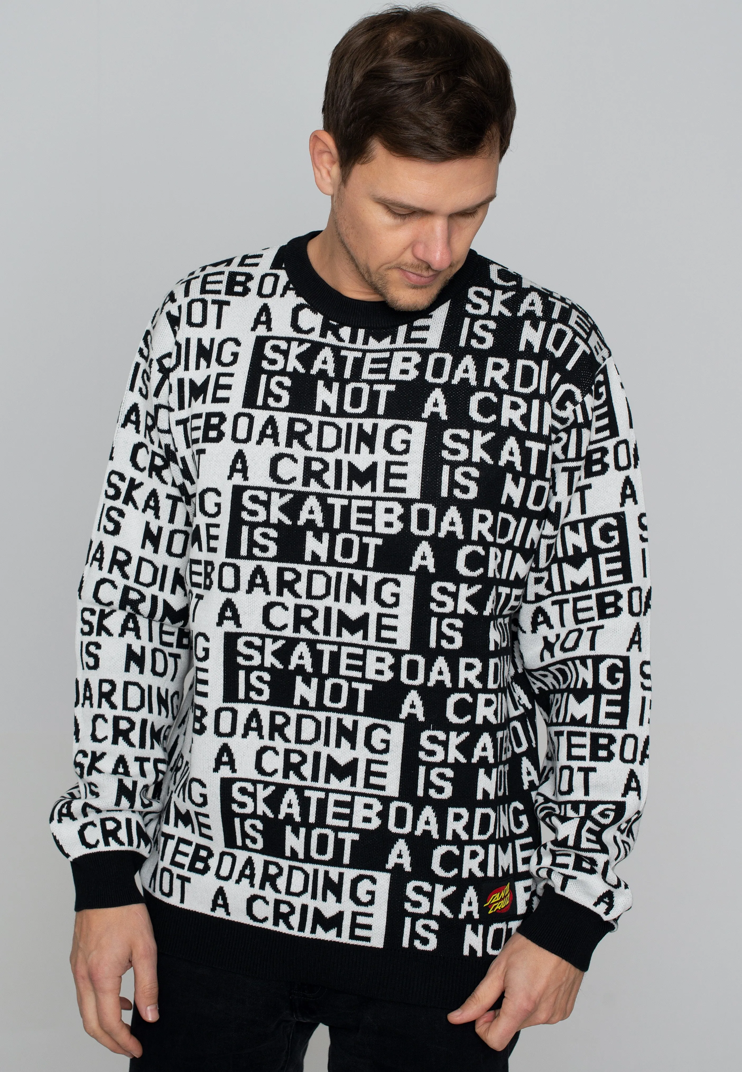 Santa Cruz Black White Pullover - Not A Crime.