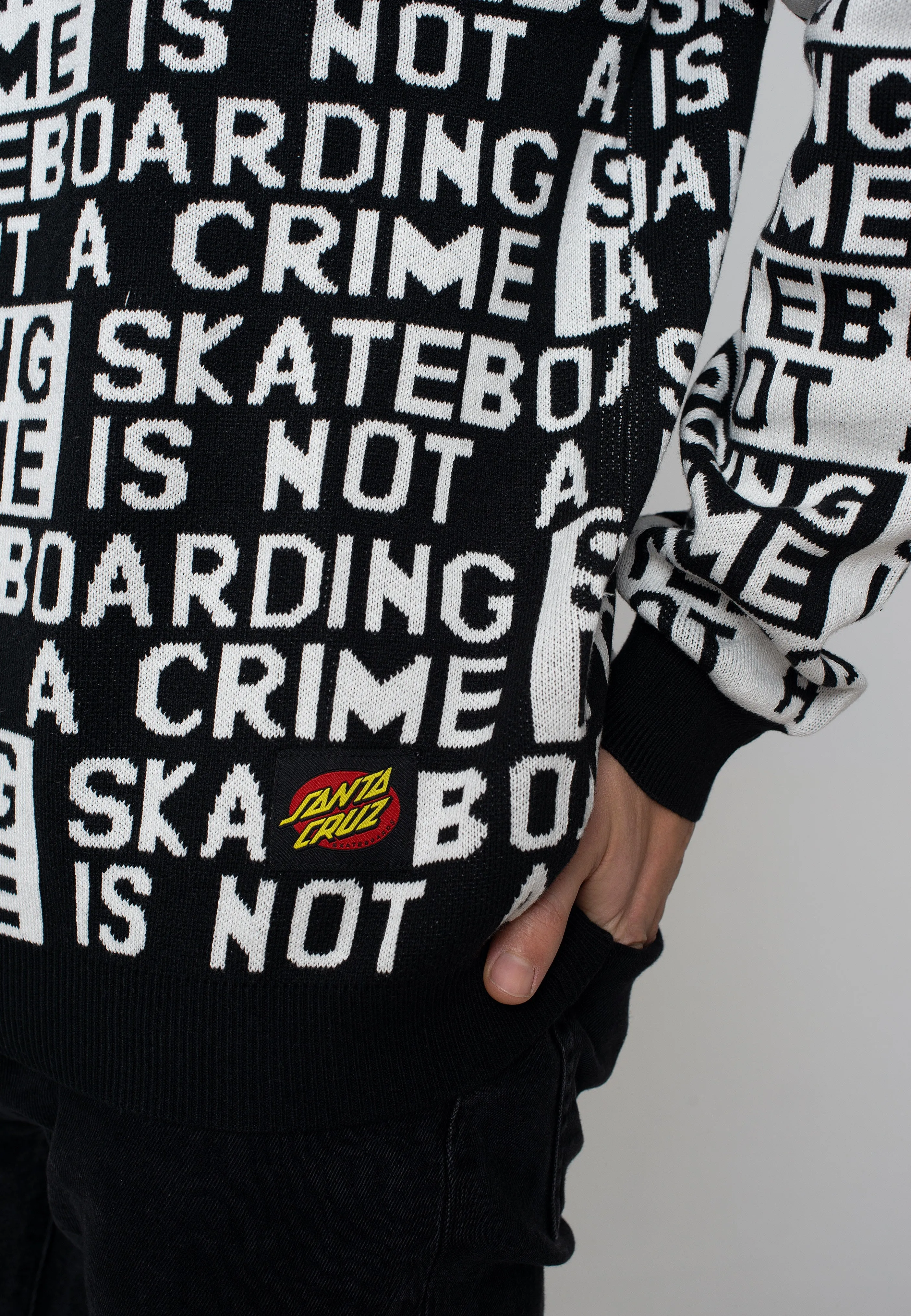 Santa Cruz Black White Pullover - Not A Crime.