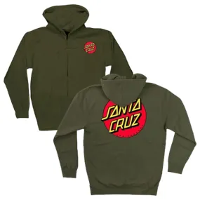 Santa Cruz Classic Dot Army Green Zip Hoodie