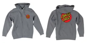 Santa Cruz Classic Dot Grey/Heather Zip Up Hoodie