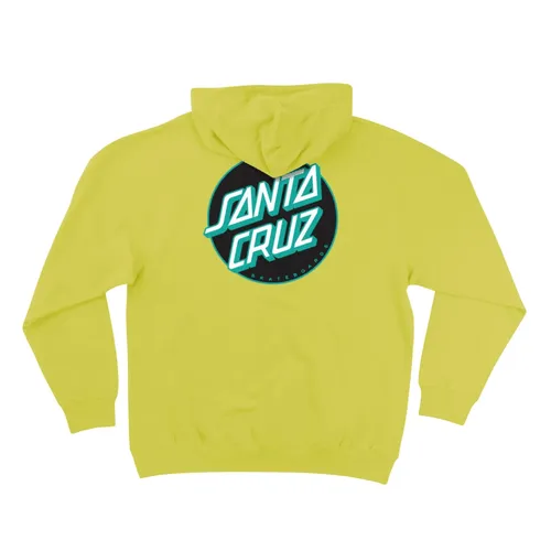 Santa Cruz Hoodie Safety Yellow/Black/Teal Dot Pattern